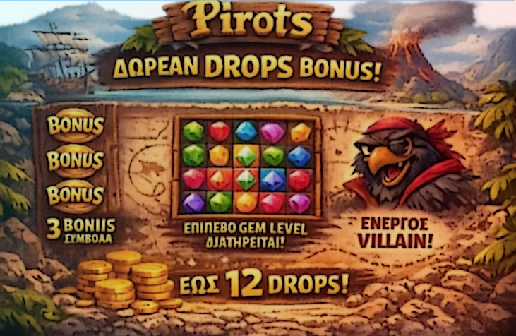 Μηχανισμός Free Drops με διατήρηση των επιπέδων πετραδιών μετά το trigger του bonus