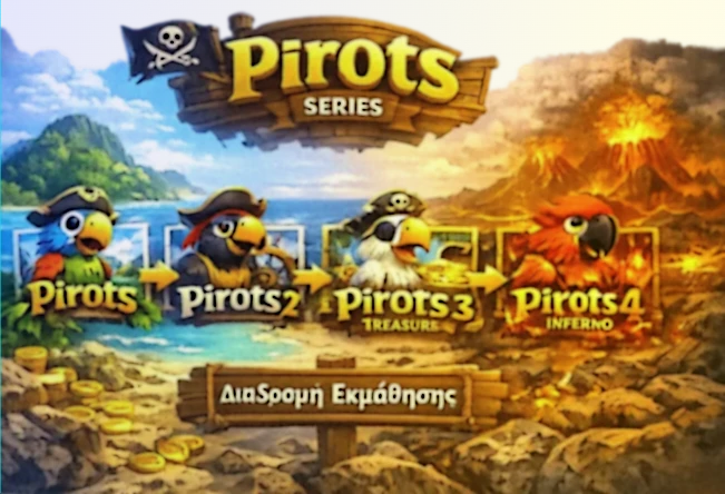 Οπτική πορεία εξέλιξης της σειράς Pirots από τις απλούστερες στις πιο σύνθετες εκδόσεις