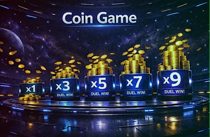 Lost in Space Coin Game με Spacecorn trigger και multiplier από νίκες σε Space Duel