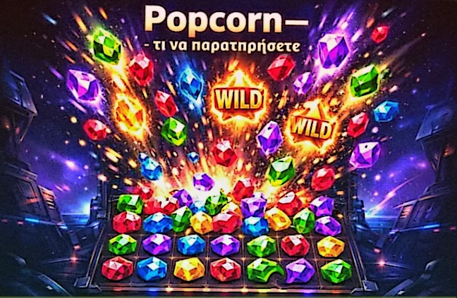 Popcorn feature στο Pirots 2 demo που γεμίζει κενές θέσεις στο πλέγμα 6x6 και ανοίγει νέες διαδρομές για τα πουλιά