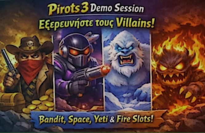 Παράδειγμα οργανωμένου session στο Pirots 3 demo με εστίαση σε δοκιμή features και παρατήρηση γύρων