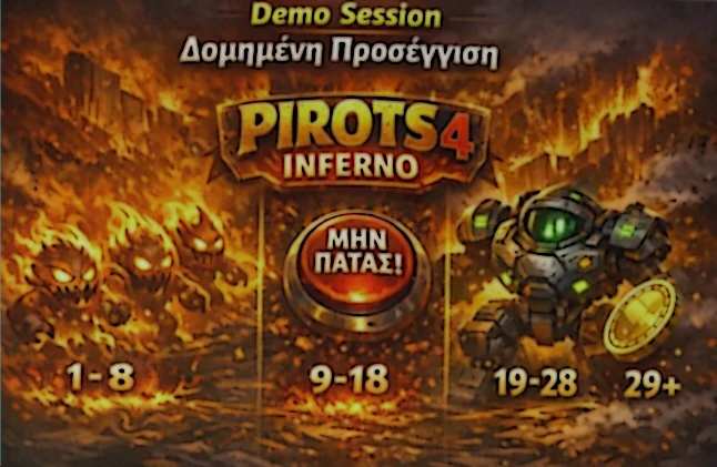 Πλάνο δοκιμαστικού session στο Pirots 4 Inferno demo για Fire Minions, Charlie και Coin Game