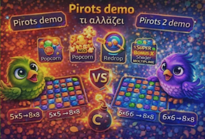 Σύγκριση του Pirots demo με το επόμενο βήμα της σειράς ώστε ο παίκτης να προετοιμαστεί για το Pirots 2