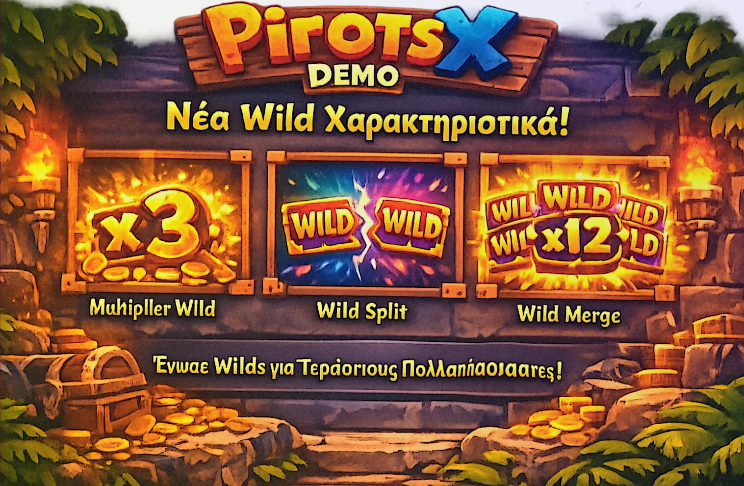 Οι διαφορετικοί τύποι wild στο Pirots X demo με Split, Merge και Multiplier λειτουργίες